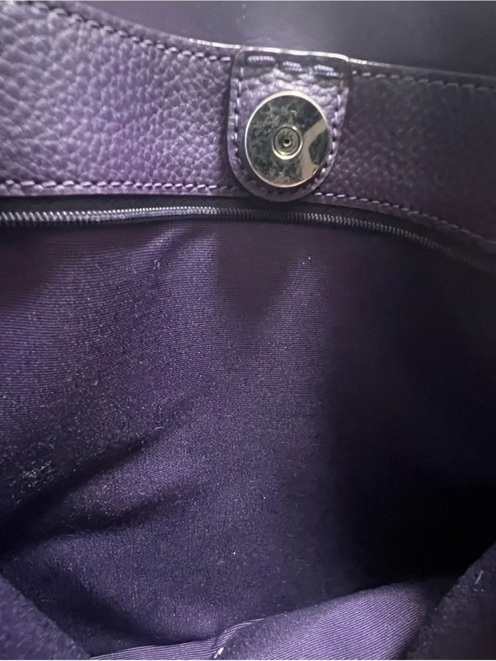 Coach Lilac Pebbled Leather Tote with Gold Logo